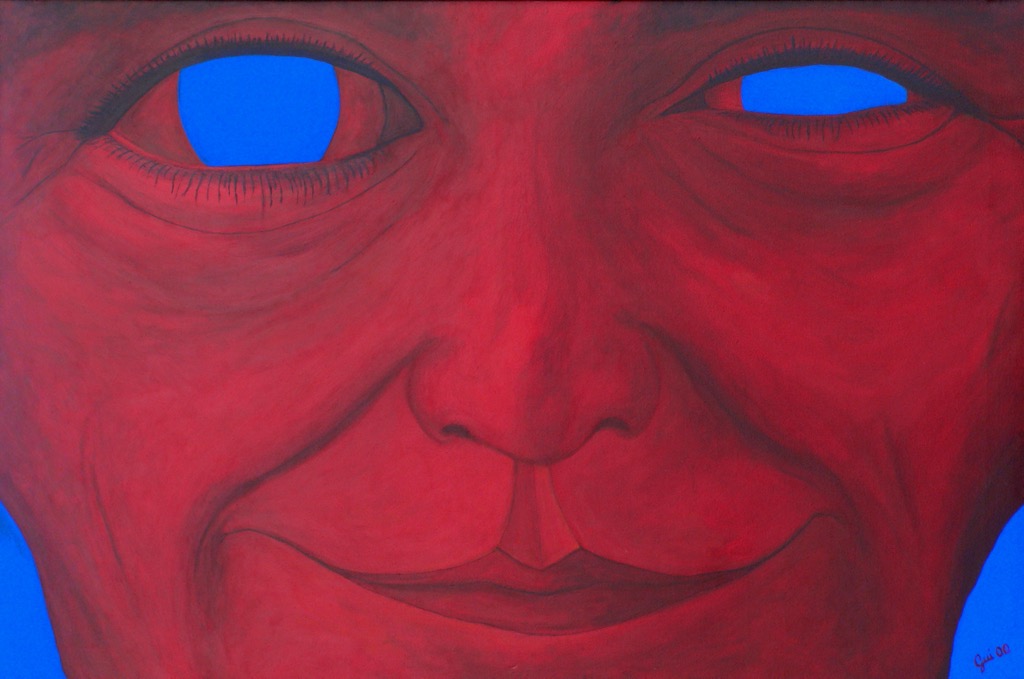 Angeheitert, 2000, 90x60 cm, Acrylic on canvas, - 700 Euro -
