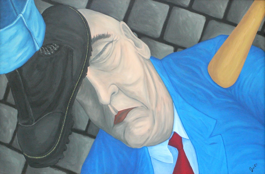 Betrendes Schweigen, 2001, 90x66cm, Acrylic on Canvas, - 1000 Euro -