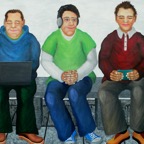 People Full of Joy of Life, 2006, 200x100cm, Acrylic, Pigments on Canvas, - sold -