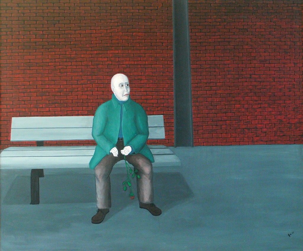 Railway Station, 2001, 120x100cm, Acrylic on Cotton, - 1300 Euro -