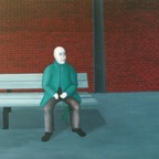 Railway Station, 2001, 120x100cm, Acrylic on Cotton, - 1300 Euro -