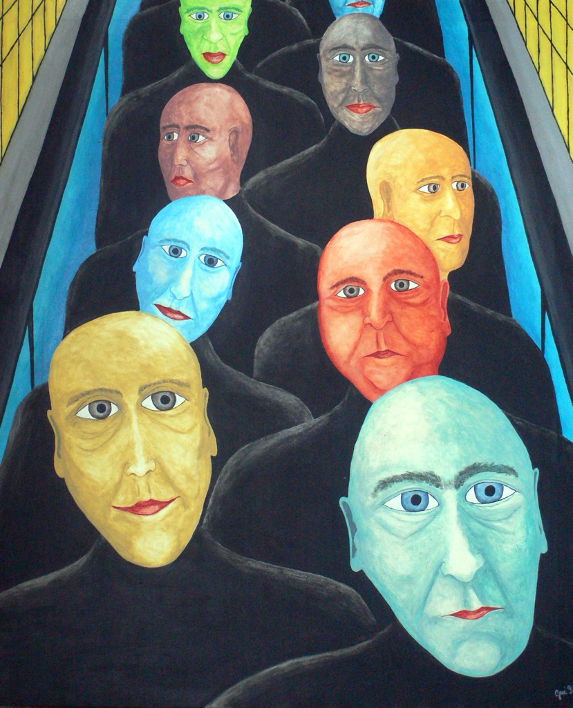 Metró, 1998, 120x97cm, Acrylic on cotton, - 1500 Euro -
