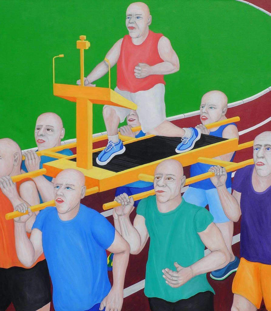 Mitläufer, 2017, 160x140cm, Acrylic on Canvas, - 2800 Euro -