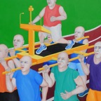 Mitläufer, 2017, 160x140cm, Acrylic on Canvas, - 2800 Euro -