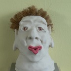 Head 1, 2009, ca. 25x15x15cm, Terracotta and Palm rope, - 150 Euro -