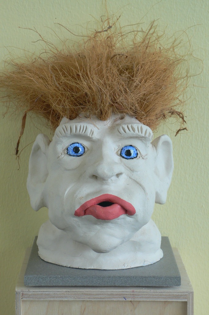 Head, 3 2009, ca. 25x15x15cm, Terracotta and Palm rope, - sold -