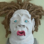 Head 4, 2009, ca. 25x15x15cm, Terracotta and Palm rope, - 150 Euro -