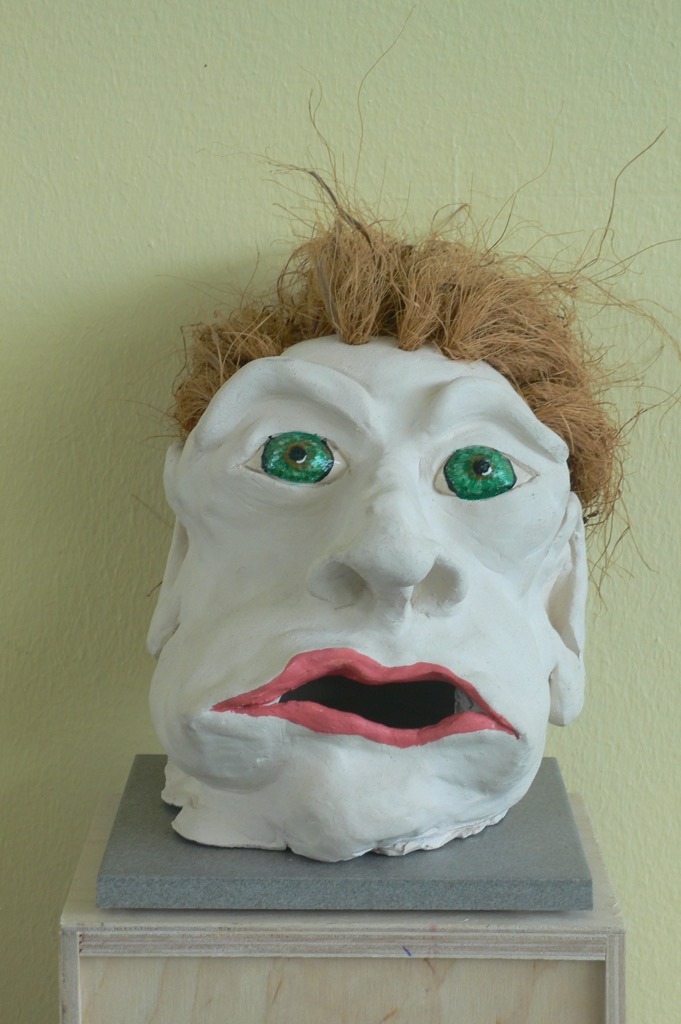 Head 6, 2009, ca. 25x15x15cm, Terracotta and Palm rope, - 150 Euro -