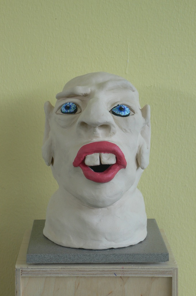 Head 8, 2009, ca. 25x15x15cm, Terracotta and Palm rope, - 150 Euro -