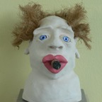 Head 11, 2009, ca. 25x15x15cm, Terracotta and Palm rope, - sold-