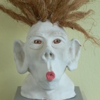 Head 12, 2009, ca. 25x15x15cm, Terracotta and Palm rope, - sold -