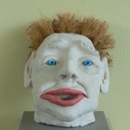 Head 13, 2009, ca. 25x15x15cm, Terracotta and Palm rope, - sold -