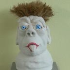 Head, 14 2009, ca. 25x15x15cm, Terracotta and Palm rope, - sold -