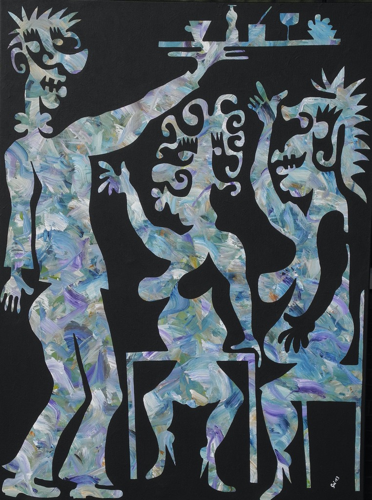 Café, 2013, 200x150cm, Acrylic on Canvas, - 3500 Euro -