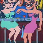 Catfight, 2013, 120x90cm,  Acrylic on Canvas,  - 1400 Euro -
