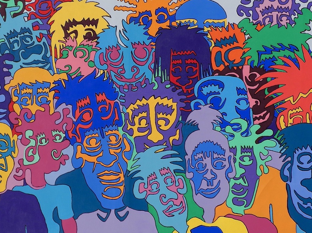 Colour to the People, 2016, 160x120cm, Acrylic on Canvas, - 2400 Euro -