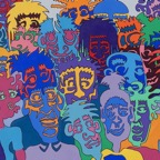 Colour to the People, 2016, 160x120cm, Acrylic on Canvas, - 2400 Euro -